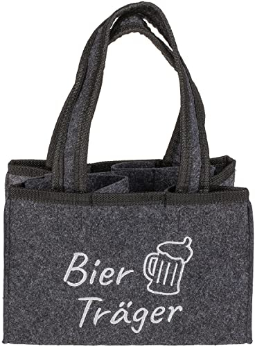 Out of the Blue Beer Carrier Bottle Carrier for 6 Bottles, Gray, Bottle Bag