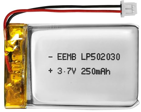 EEMB Lithium Polymer battery 3.7V 250mAh 502030 Lipo Rechargeable Battery Pack with wire Molex Connector for VXI Blue Parrott-confirm device & connector polarity before purchase