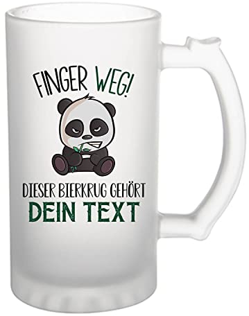 Planetee Bierkrug mit Namen personalisiert Panda Bierglas für Pint 50 cl Geschenkidee Familie und Arbeitskollegen