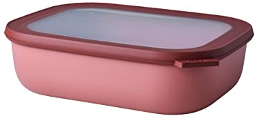 Mepal Multi Bowl Cirqula Rectangular - Mikrowellen Geschir - Geeignet als Luftdichte Aufbewahrungsbox für den Kühlschrank, Mikrowellengeschirr & als Frischhaltedosen - 2000 ml - Vivid mauve