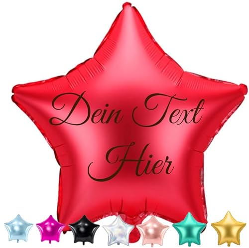 Sternförmiger Ballon mit Ihrer Wunschaufschrift – personalisierte Geschenke mit eigenem Text für Valentinstag, Geburtstag, Jubiläum – geeignet für Helium oder Luft