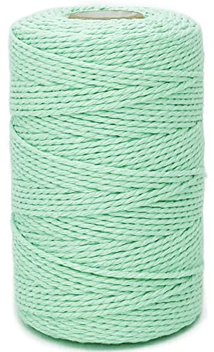 Twine String,500 Feet Cotton Butchers Twine String Cooking Kitchen Twine for Crafts Roasting Gift Wrapping DIY Decoration Gardening Packing Materials,Mint Green