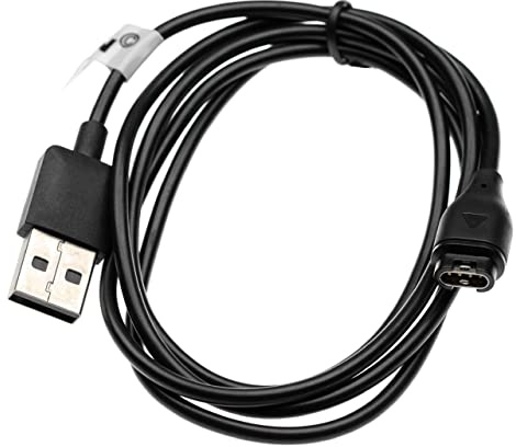 vhbw USB Charger Cable compatible with Garmin Instinct Solar, Solar Camo Smartwatch Fitnesstracker - Charging Dock Black, 100 cm