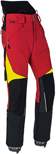 KÜBLER Schnittschutzhose Pro | KWF-Profi | Schnittschutz Klasse 2 | Cordura® verstärkt | wasserabweisend | schmutzabweisend | atmungsaktiv | Farbe:rot/warngelb | Größe: XXL-89
