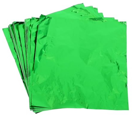 RORPOIR 100stücke Aluminiumfolie Für Schokolade Grün Verpackungsfolie Alufolie Bonbonpapier Zum Einpacken Geeignet Für Zuhause Und Geschäft