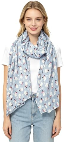 Lina & Lily Damen Schal Tuch mit Weihnachts-Muster
