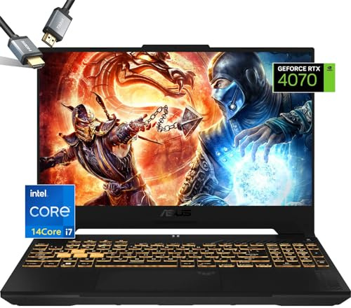 ASUS-TUF Gaming-Laptop RTX 4070 MUX140W - i7-13620H - RGB Backlit Keyboard - 15.6 FHD IPS Display 100% sRGB - G-SYNC - Wi-Fi 6 - Webcam - HDMI Cable -2024 (32GB RAM |2TB PCIe SSD)