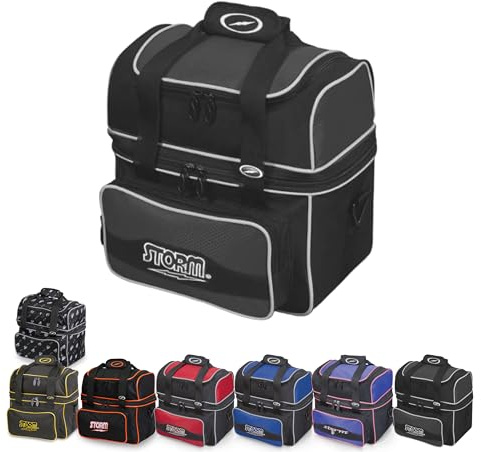 EMAX | Storm - Bowling-Ball-Tasche - Flip Tote | Bowlingtasche - Single Tote | EIN-Ball-Tasche mit Schuhfach (Schwarz/Schwarz)