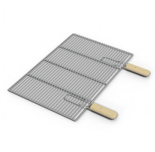 HAGO Edelstahl Grillrost | Eckig 60x40cm | Ersatzrost | Grillgitter | Grillgitter | universal | mit Griffen | Edelstahl | massiv | Gasgrill | Kohlegrill