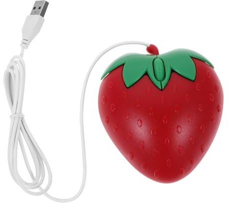 Artibetter Pink Strawberry Mouse: USB Computer Mouse - Cute Ergonomic Design for Women, Kids, and Office Work
