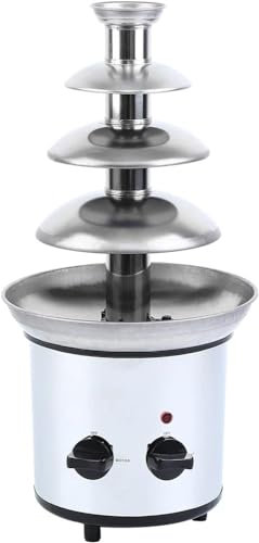 EORNYHQMY Electric Chocolate Fondue Fountain Set,Stainless Steel Cascading Fondue Heat,Easy to Assemble,For Parties Weddings