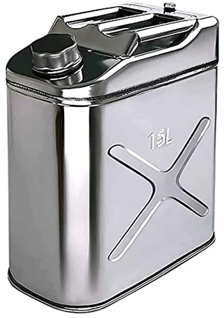 Tanica per Benzina, Benzina, gasolio, Carburante, tanica per Benzina in Metallo, Serbatoio Portatile da 15 l/20 l, Contenitore per tanica per Benzina in Acciaio Inox 304, Serbatoio di stocca