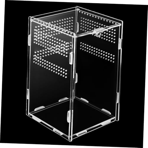 Sosoport Transparente Acryl Reptilien Aufzuchtbox Leichte Zerlegbare Futter Terrarienbox Für Spinnen Eidechsen Schlangen Robust Sichtbar Vielseitig Nutzbar