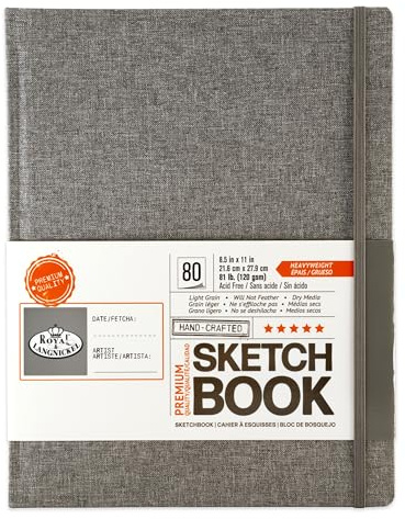 Royal & Langnickel 8.5 x 11 inch Grey Fabric HARDBOUND Sketchbook