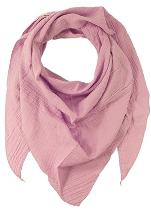 fashionchimp BASIC-Dreieckstuch in Uni-Farben aus 100% Baumwolle, Dreieck Musselin-Schal, leichtes Tuch für Damen und Herren (Flieder)