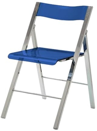 Mehrfarbiger, transparenter Klappstuhl aus PET-Kunststoff und Metall, stilvolles klares Design, platzsparend, moderne Stühle für Küche und Esszimmer