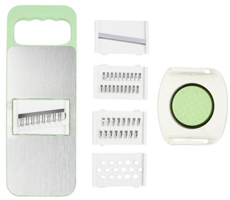 Mandolina de Cocina 5-en-1, Cortadoras De Verduras Acero Inox, Multifuncional Regulable 0,1-8 mm, Cortador de Verdura Ralladores de Cocina, Cortadors de Patatas Tomates Pepinos Queso Frutas
