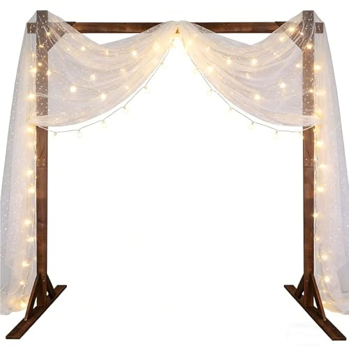 Arche de Mariage Carrée en Bois Arche de Mariage Fleurs Arches de Ballons,Support en Bois for Jardin et événements,Design rétro,Montage Facile,Décoration extérieure