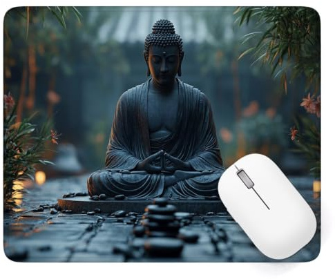 Alfombrilla Ratón 340 x 280 mm, zen Alfombrilla Ratón Gaming, A-1229 | Pequeña Mouse Pad con Impermeable y Antideslizante, Mousepad Paisaje Mejora la Precisión y Velocidad, para PC Teclado Gamer