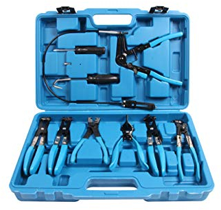 Kfz Dog - LLCTOOLS 9 teiliges Schlauchklemmen Zangen Set | Abklemmzange für Handwerker | Schlauchschellenzangen Satz | Spezialwerkzeug KFZ | Industriewerkzeug