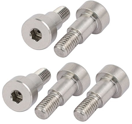 sourcing map 5Stk. 304 Edelstahl Sechskant Schulter Bolzen 10mm Schulterdurchm. 12mm Länge M8 de