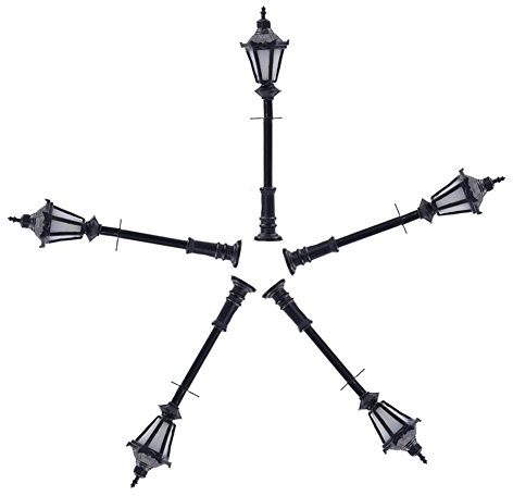 Evemodel 5 STK. Modell Parklaternen LED Leuchte Lampen Modelleinsenbahn Minigarten Dekor (32mm)