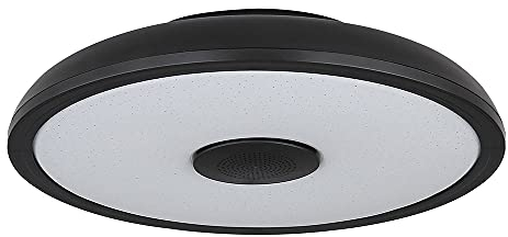 Deckenleuchte mit Bluetooth Lautsprecher Deckenlampe mit Farbwechsel dimmbare Lampe mit Fernbedienung, Sternen-Effekt, 1x LED 18W RGB 3W 3000-6500K, D 28 cm