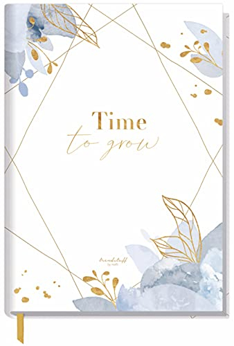 Notizbuch A5 liniert Time to grow von Trendstuff by Häfft - 124 Seiten, 62 Blatt - ideal als Tagebuch, Journal, Ideenbuch, Schreibheft - nachhaltig & klimafreundlich