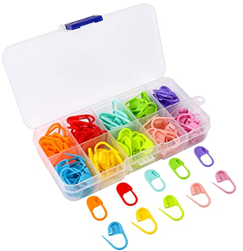 Redamancy Segnapunti Maglia, 130 Pezzi Segnapunti Uncinetto, 10 Colori Segnapunti a Spilla, Segnamaglie per Lavoro a Maglia e Uncinetto, con Scatola di Immagazzinaggio