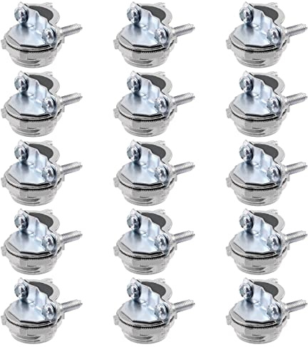 Glarks 15 Stück 1,27 cm Klemm-Typ Kabelverbinder Klemme Kabelverbinder Metallic Rohr Schutz Kabel für metallische Leitungen Schutz Kabel