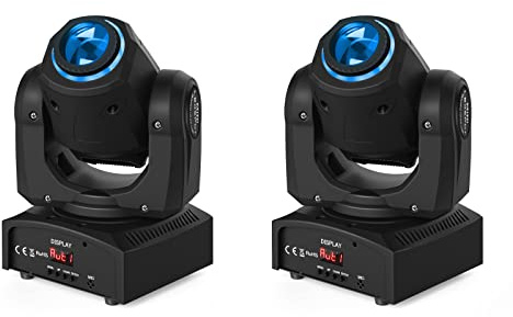 2er Pack Moving Head Mini Bühnenlicht 50W LED RGBW DMX 10/12 Kanäle Partylicht Effekt für DJ Disco Party Lights Geburtstag party,Halloween,Hochzeit,Kinder Party,Weihnachten Lager in Deutschland
