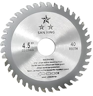 Kreissägeblatt 115 mm x 40 T x 22,2 mm Bohrung (20 mm Ring) Holz Gehrungssägeblatt 11,4 cm Holz Trennscheibe für Winkelschleifer (1)