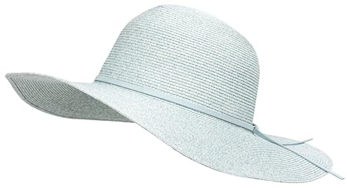 Caspar HT023 eleganter großer Damen Sommerhut Sonnenhut mit breiter Krempe und schmalem Schleifenband
