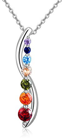 HARMONY BOLA 925 Sterling Silber Chakra Halskette Yoga Anhänger Chakra Halsketten Heilkristalle Anhänger Schmuck Geschenke für Frauen