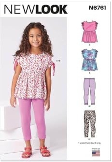 NEW LOOK UN6761A Barntopp och leggings A (3-4-5-6-7-8)