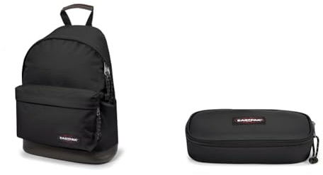 EASTPAK WYOMING Rucksack, 40 cm, 24 L, Schwarz (Black) & OVAL SINGLE Federmäppchen, 22 cm, Schwarz (Black)