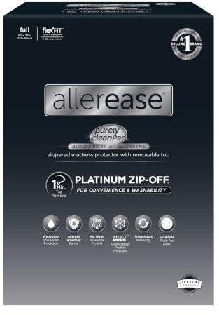 AllerEase Platinum Zip-Off Top Waterproof Mattress Protector Full