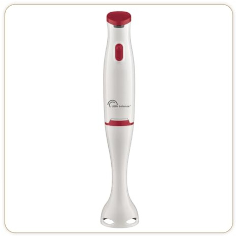 LITTLE BALANCE 8703 Easy Soupe, Mixeur plongeant pour les soupes, smoothies, sauces, compotes et aliments pour bébé, Anti-éclaboussures, 400 W, Blanc/Rouge