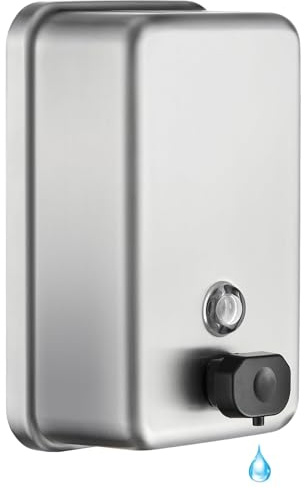 modunful Dispenser di Sapone a Bagno Muro, 1100 ml Dispenser Sapone Mani in Acciaio Inox, Dosatore di Sapone Liquido a Pompa, Protettivo in PE Incorporato, per Bagno Commerciale Pubblico