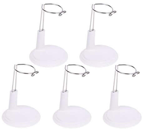 Luzhengyang Verstellbarer Puppenbär-Präsentationsständer, C-Typ-Gestell, weißer Sockelhalter: Metall, Unterstützung für 15,2 cm große Puppen, ideal für Modepuppen und Actionfiguren