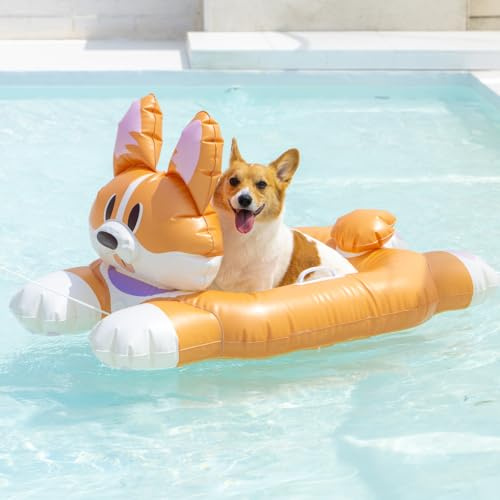 PETRIUM Hundepool Float – Charakter groß mit Seil (Welsh Corgi)