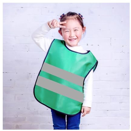 Chaleco de Seguridad for niños con Tiras Reflectantes, Chaleco de construcción for niños y niñas, Ciclismo, esquí, Corredor(Green B,XL)