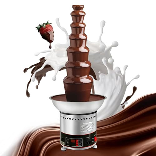 AIZYR Máquina De Fuente De Chocolate Cascada De Chocolate De Acero Inoxidable, Torre De Olla Caliente De Chocolate Salsa De Chocolate, Mantequilla, Bodas, Fiestas,7 Tiers