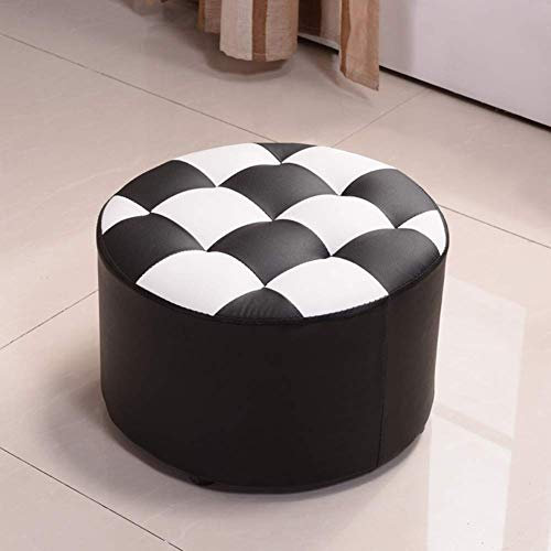 Ottomane aus Leder, Fußstütze, Couchtisch, Hocker, Würfel, Fenstersitz für Schlafzimmer und Wohnzimmer, 40,6 x 25,4 cm, quadratisch, Kunstleder-Polsterung, Braun
