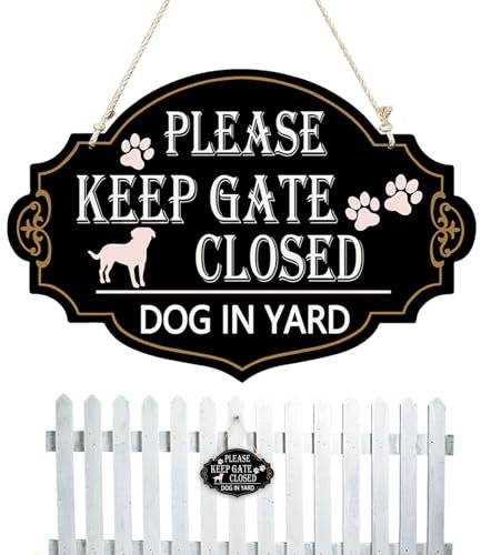 Schild „Vorsicht vor Hunden“, Schild „Hund im Garten“ | 13 x 9 Zoll Schilder „Vorsicht vor Hunden“ für den Zaun | Schild „Bitte schließen Sie das Tor“, „Schließen Sie das Tor, Hund auf dem Grundstück“