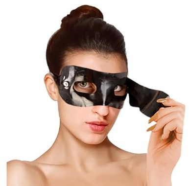 OnundOn Latex Maske Männer BDSM Maske Augenbinde Sex Bett Latexmaske für Frau Mann Extreme Paare
