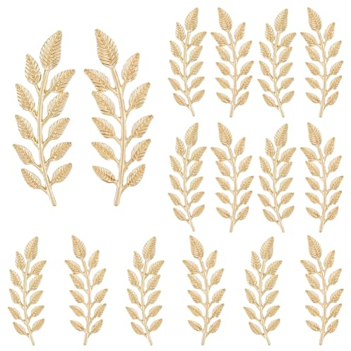 SUPERFINDINGS 8 Paar Blattmotiv Brosche 4.85x1.95cm Baum Blatt Broschen Pins Vintage Brosche Anstecknadeln Strickjacke Elegant Metall Anstecknadel Revers Pins für Hut Tasche Hochzeit Geburtsta