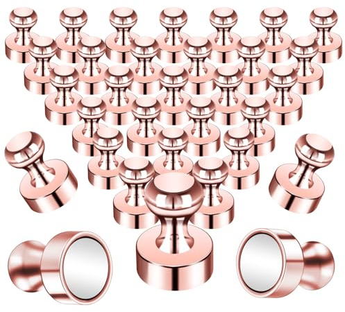 32 Stück Neodym Magnete Extra Stark für Magnettafel, Magnete Stark Magneten Starker Halt für Whiteboard Pinnwand Whiteboard Kühlschrank Büro,Roségold