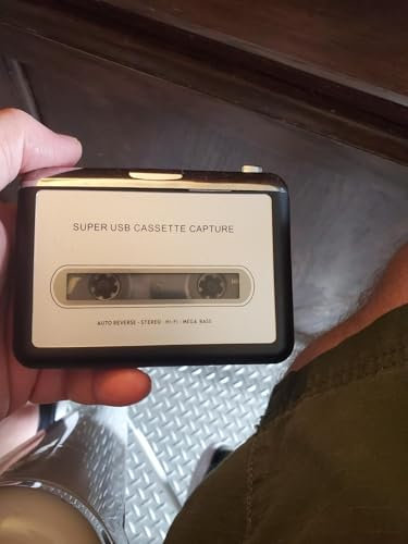 Reshow Tape Player Audio with Headphones, Silver Portable Tape Player, Tape Digitizer, Convert Tape Recorder to iPod Format, Compatible with Laptops and PCs