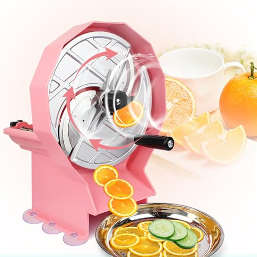 Disc Type Slicer Manual, Manual Vegetable and Fruit Slicer, 0.5-6Mm Adjustable Thickness, Double Groove Design, Detachable Aluminum Blade, with Anti-slip Pad, for Fruits, Vegetables, Frozen Meat